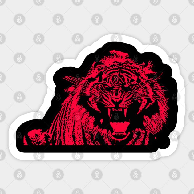 Tiger Red Head 05 Sticker by Korvus78